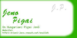 jeno pigai business card