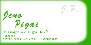 jeno pigai business card